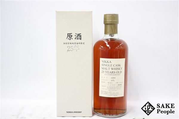 ◇1円～ ニッカ 仙台宮城峡蒸溜所限定 原酒 25年 シングルカスク 500ml 61％ 箱付き ジャパニーズ_画像1