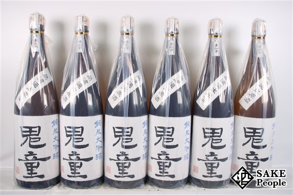 ☆1円～ 日本酒6本セット 鬼童 純米大吟醸 無濾過 無加水 生原酒 1800ml 17度 2023.10 北村酒造 奈良県_画像1