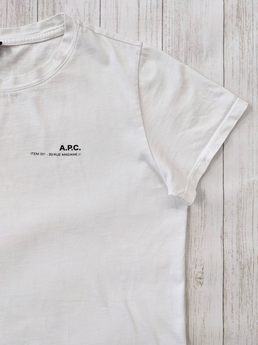 A.P.C. /アーペーセー/APC Item 001-39 Rue MadameロゴオーガニックコットンTシャツ/SIZE M_画像6