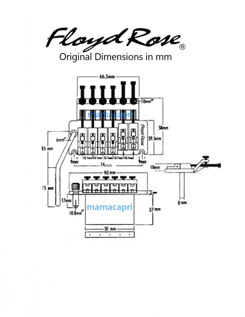 新品Floyd Rose 純正 FRTS1000 Special Series R2 6弦用 37mm Tremolo System Chromeフロイド ローズ スペシャル 箱入り トレモロ ブリッジ_画像6