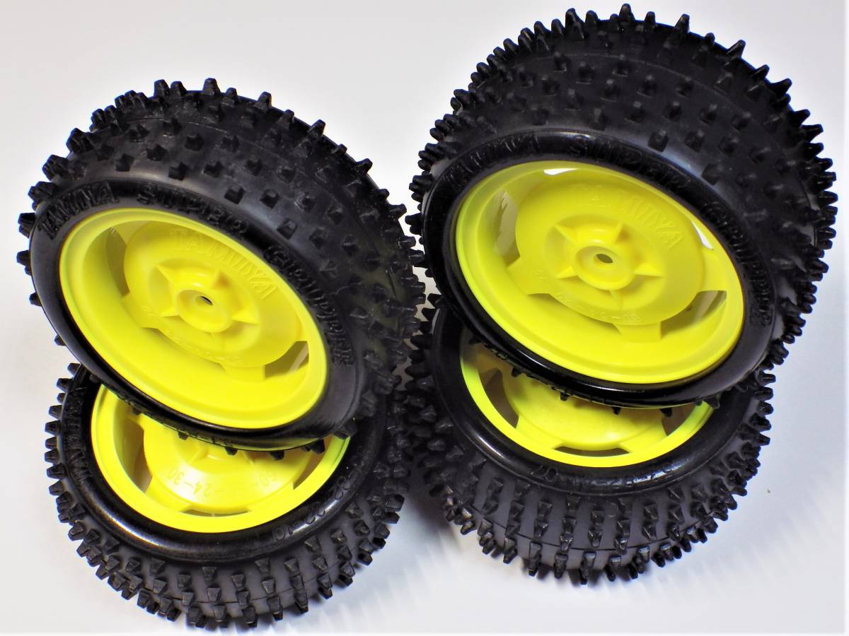  Tamiya 4. buggy for off Roadster dish wheel (. yellow )+ F/R square studded snow tire for 1 vehicle ( 4WD buggy DF02TD4TT02B * DF-03