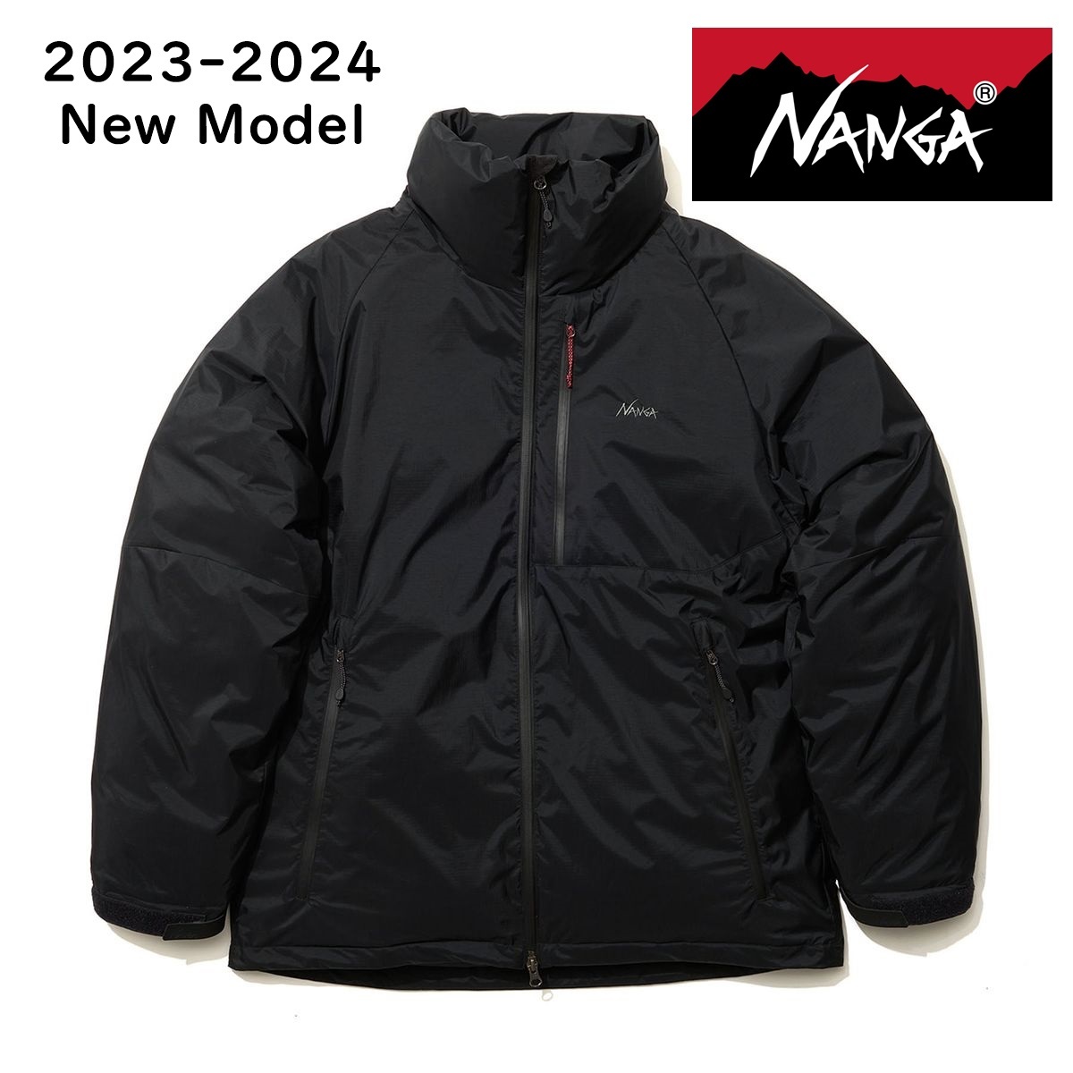 最新モデル【NANGA】オーロラスタンドカラーダウンジャケット BLACK Lサイズ　新品未使用　定価\44,000_画像1