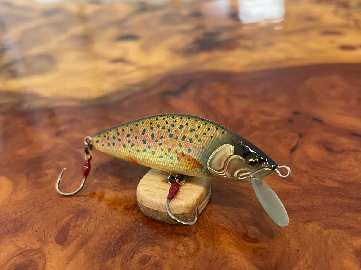 T.C.G Handmade Lures 50s No.9 ハンドメイドミノー アワビ貼り ハンドメイドルアー_画像4