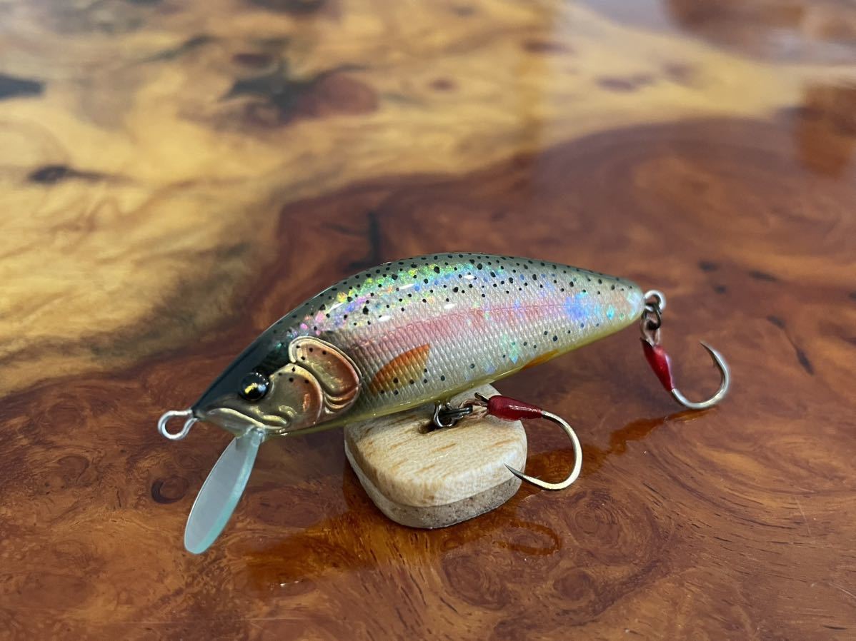 T.C.G Handmade Lures 50s No.18 ハンドメイドミノー アワビ貼り ハンドメイドルアー_画像1