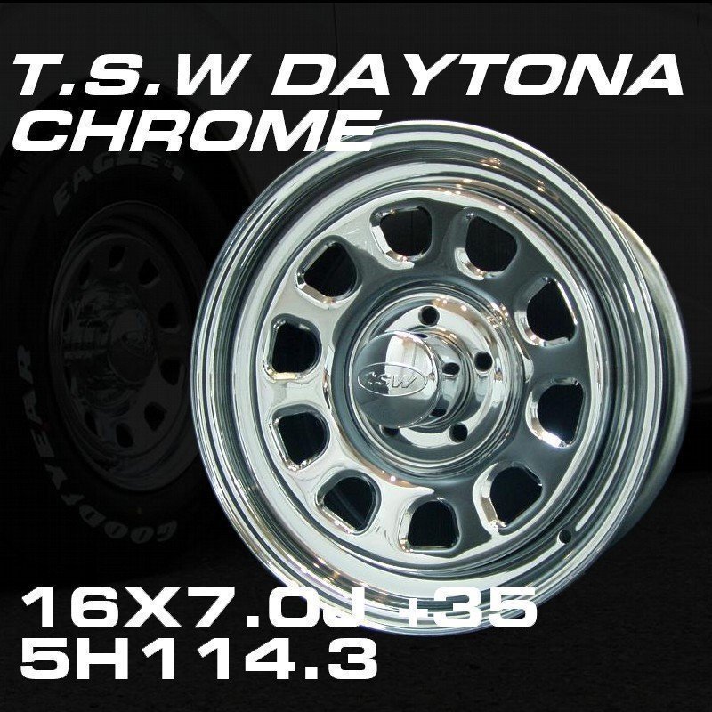 デイトナ 16インチ ホイールセット 4本 TSW DAYTONA クローム 16X7J+35 5穴114.3（100系ハイエース 152系ハイラックスなどに）_画像2