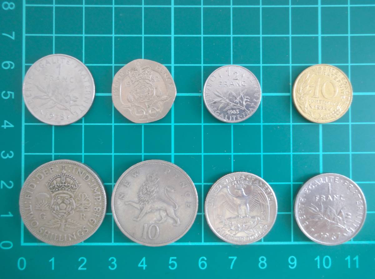 外国l古い硬貨 8枚のみペーパーホルダー入り、コインストックブック付き 黒色 （8枚収納ｘ10シート） 古品_画像5
