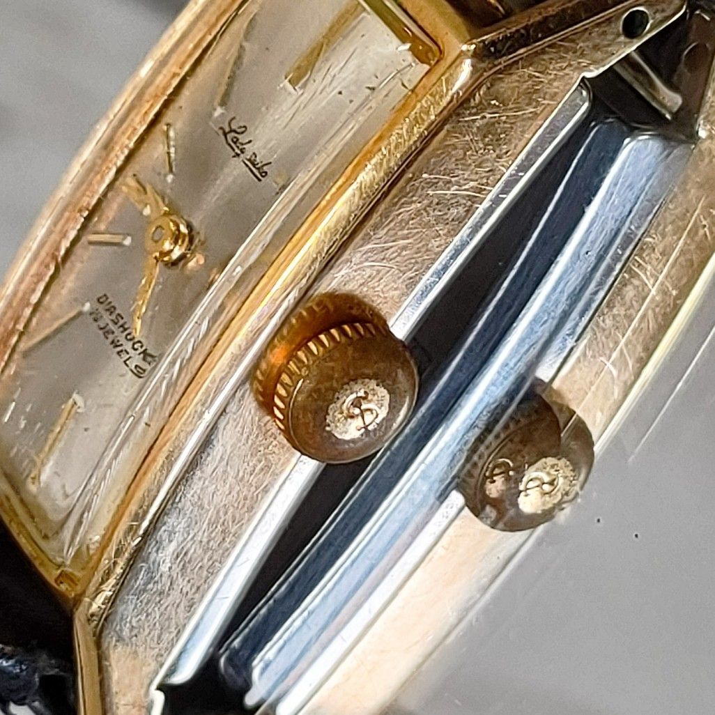レディセイコー ダイヤショック LADY SEIKO DIASHOSK 手巻き 腕時計 14KGF ゴールド調 稼動品 【4410_画像2