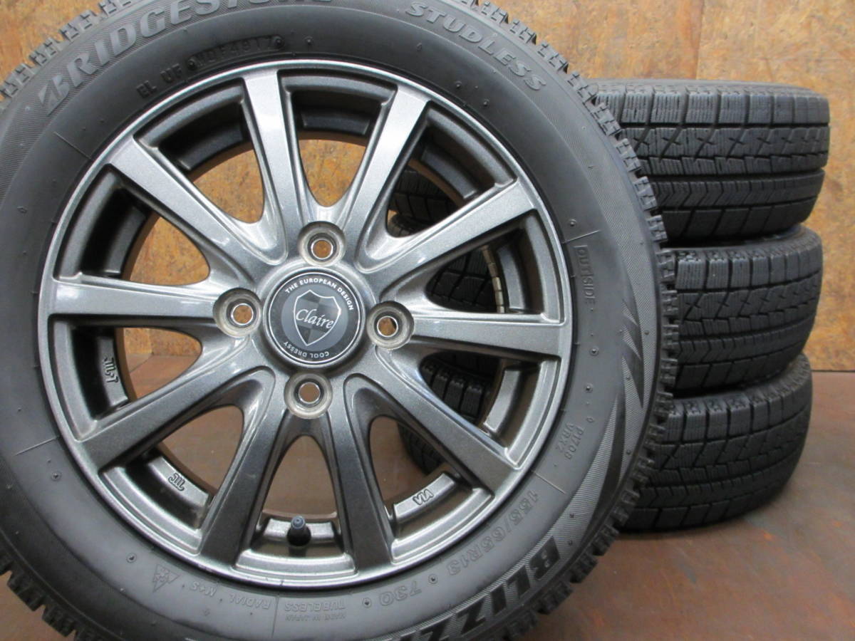 ★CLAIRE DG10 + スタッドレス BRIDGESTONE BLIZZAK VRX 155/65R13 4本セット[ムーヴ ルークス ライフ アルト ワゴンR MRワゴン 軽自動車]_画像1