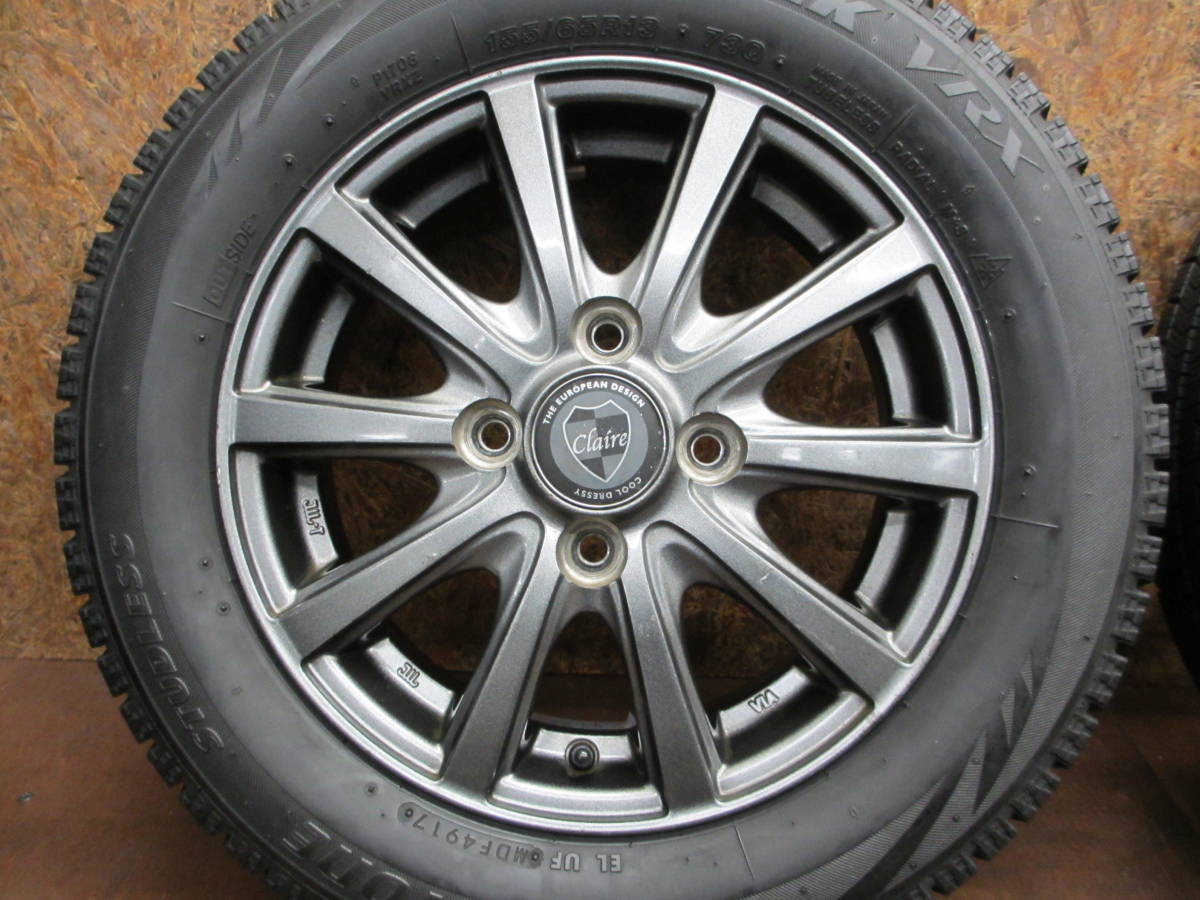 ★CLAIRE DG10 + スタッドレス BRIDGESTONE BLIZZAK VRX 155/65R13 4本セット[ムーヴ ルークス ライフ アルト ワゴンR MRワゴン 軽自動車]_画像3