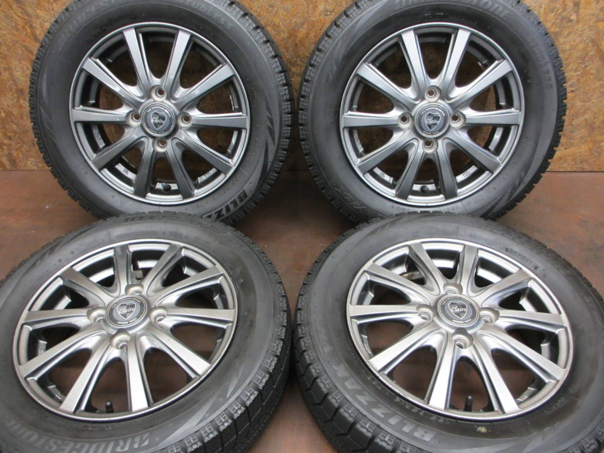 ★CLAIRE DG10 + スタッドレス BRIDGESTONE BLIZZAK VRX 155/65R13 4本セット[ムーヴ ルークス ライフ アルト ワゴンR MRワゴン 軽自動車]_画像2