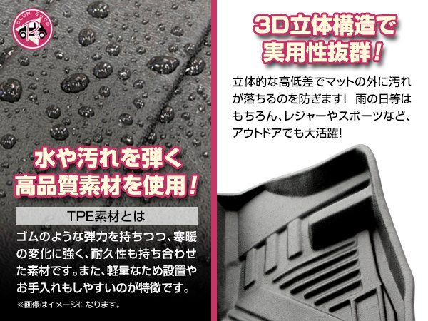 1台分 3P フルセット JB64W JB74W ジムニー ジムニーシエラ MT用 フロアマット 3D 1列目 2列目 TPE素材 防水 水洗い 滑り防止 立体構造_画像3