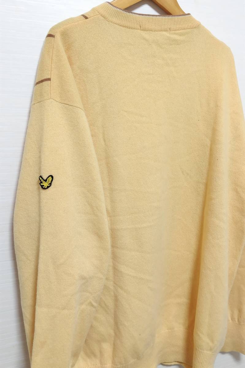 Lyle&Scott ライル＆スコット ゴルフ カシミヤ100%ニット カシミア セーター 長袖ニット ブロック柄 M 黄色 黄土色 メンズ ゴルフウェア_画像2