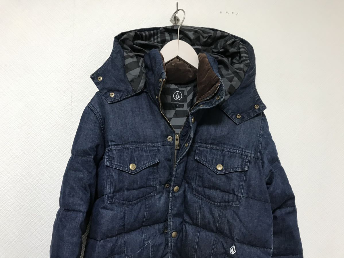 本物ボルコムVOLCOMコットンデニムジップロゴ刺繍パーカーダウン 本物ボルコムVOLCOMコットンデニムジップロゴ刺繍パーカーダウン