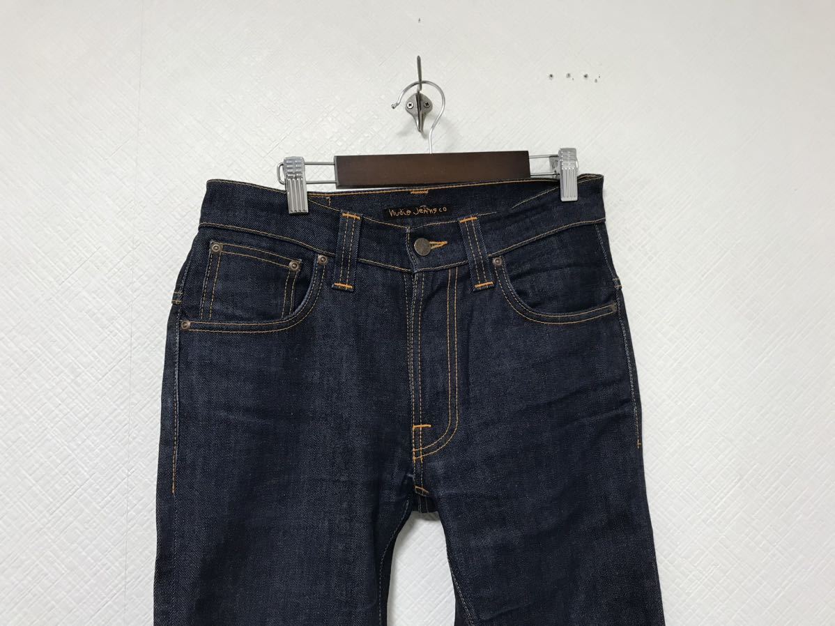 本物ヌーディージーンズNUDIEJEANSコットンノンウォッシュスキニーデニムパンツサーフアメカジワークミリタリービジネスメンズ青ブルー29