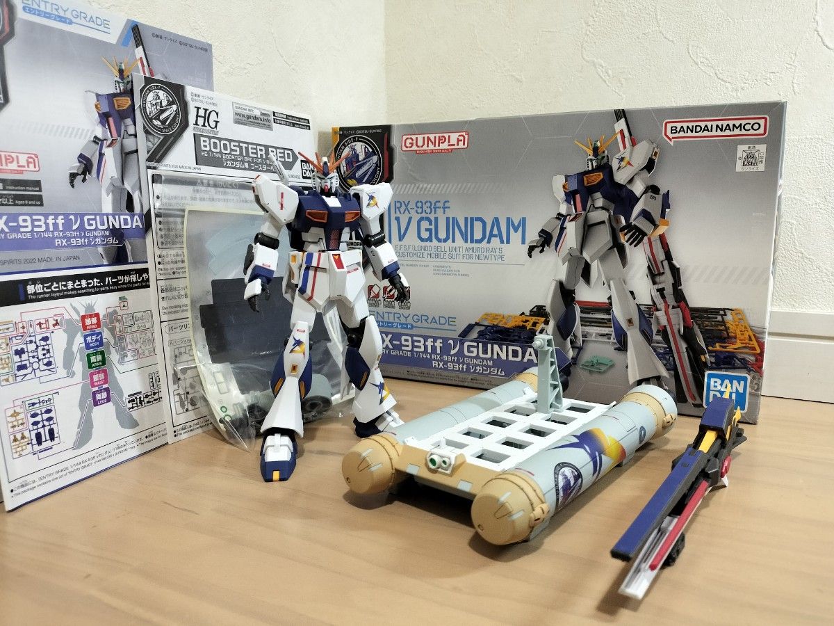 値下げ！ENTRY GRADE 1/144 RX-93ff νガンダム＋ブースターヘッド塗装済み完成品