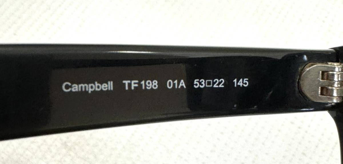 TOM FORD トムフォード TF198 Campbell キャンベル ウェリントン サングラス メンズ 53□22-145 01Aブラック ケース箱付き 眼鏡 メガネ_画像8