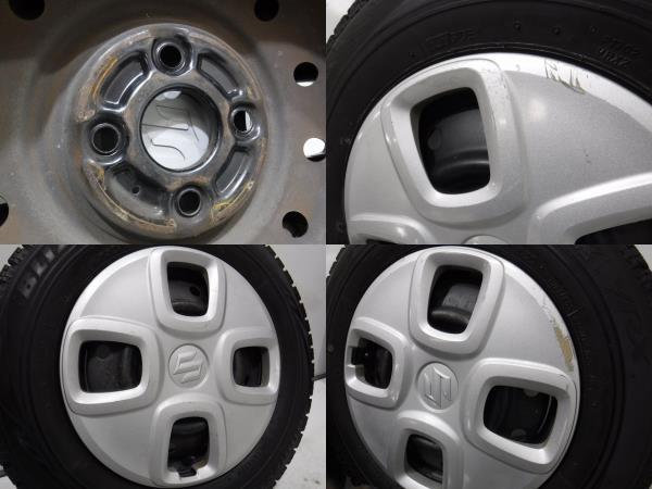 13インチ VRX バリ溝 145/80R13 4J 100 アルト純正 軽自動車 中古スタッドレスタイヤホイール【4本セット】送料無料(ASS13-0711)_画像10