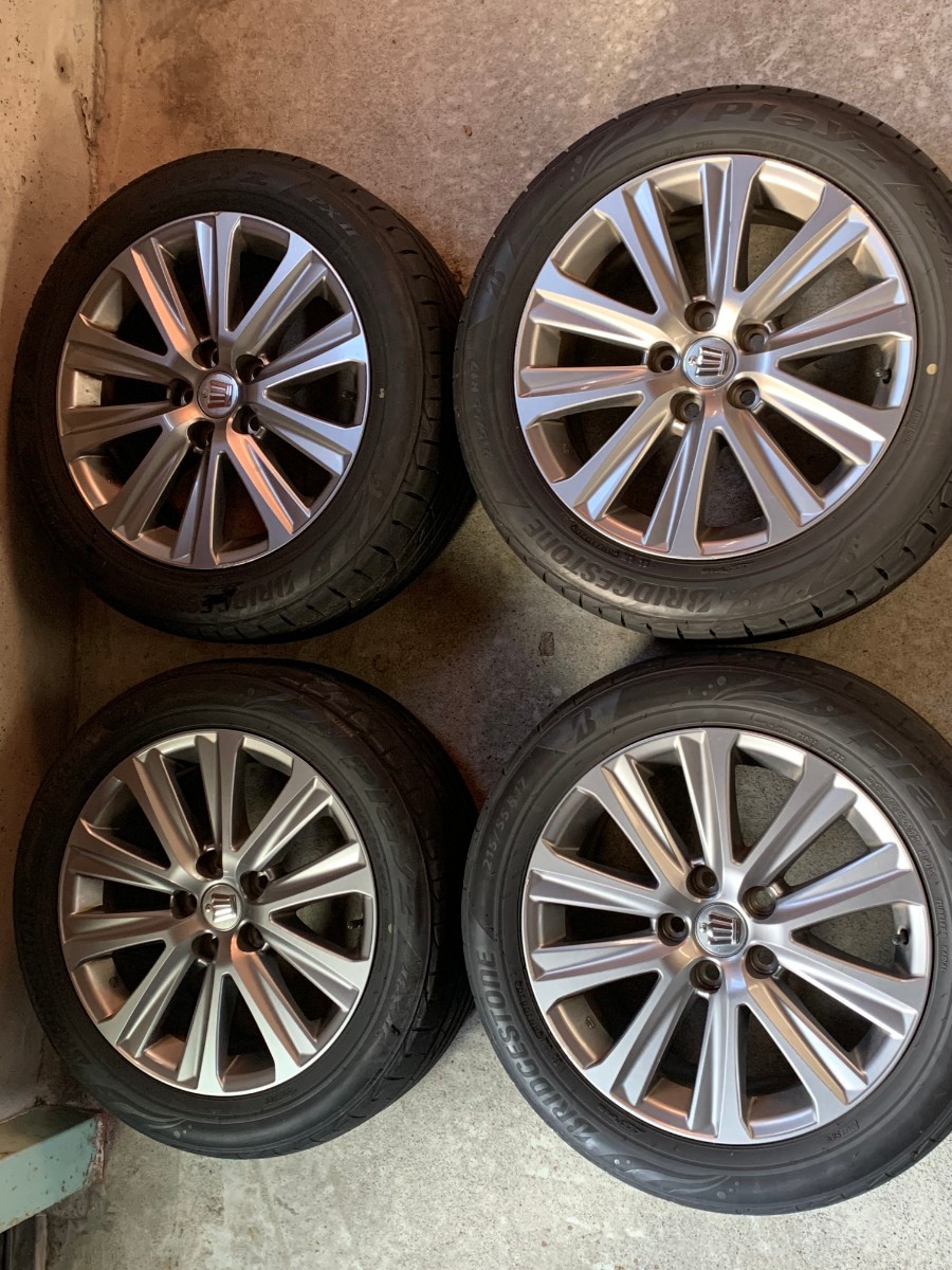 【☆中古美品☆】BRIDGESTONE Playz PXⅡ ラジアルタイヤ4本セット 215/55R17 クラウン純正ホイール_画像5