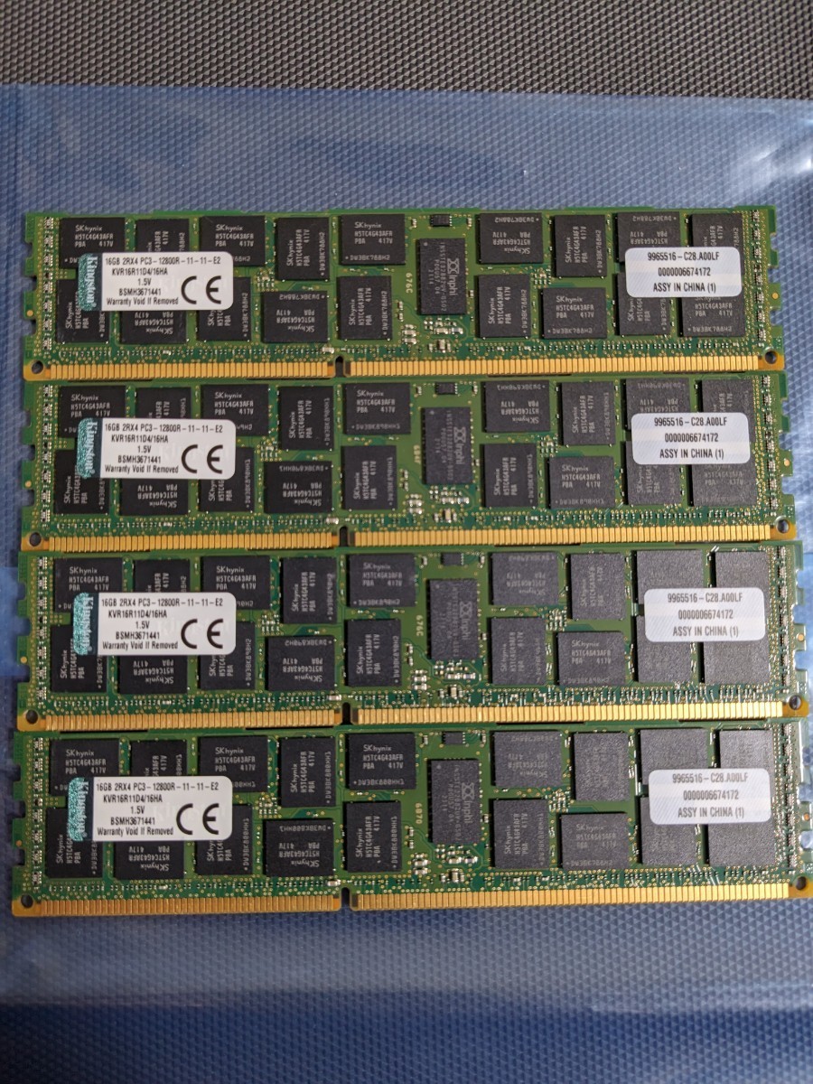 Kingston サーバー用メモリ 64GB(16GB×4枚) PC3-12800R(DDR3-1600)ECC Registered_画像1