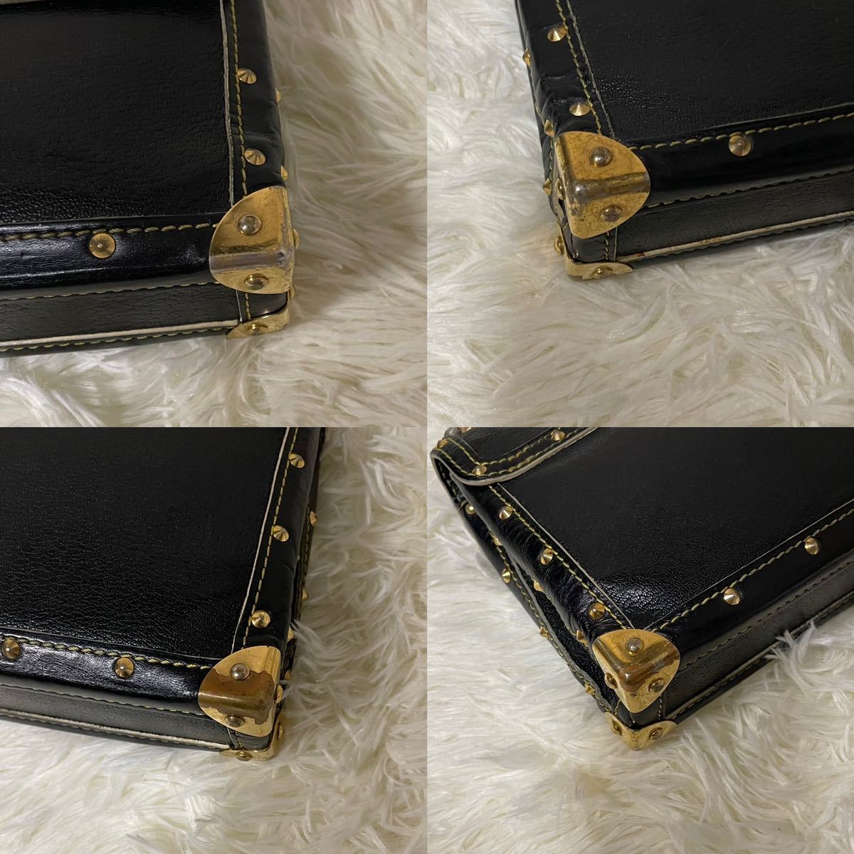 ①1円【廃盤品・入手困難】ルイヴィトン LOUIS VUITTON スハリ タランテュー ショルダーバッグ 斜め掛け ゴールド金具 ブラック ビンテージ_画像8