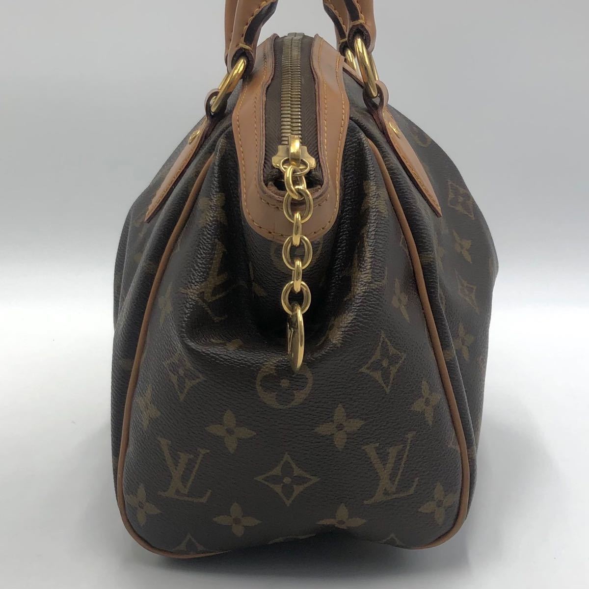 1円〜【美品・廃盤品】LOUIS VUITTON ルイヴィトン モノグラム ティボリハンドバッグ トートバッグ ヌメ革レザー 肩掛けバッグ_画像5