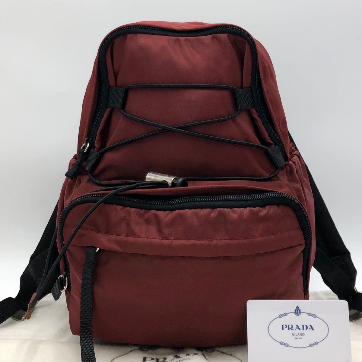 【美品】PRADA プラダ ミニリュック V418 レッド TESSUTO NYLON_画像2