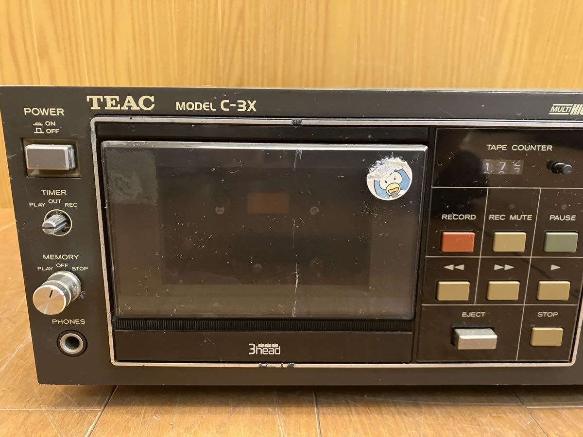 ★希少★TEAC★ステレオカセットデッキ★model C-3X★3ヘッド★2スピード★3HEAD★カセットデッキ★ティアック★音響機器★SR(M829)_画像2