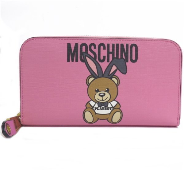 高品質 プレイボーイ テディベア 長財布 モスキーノ MOSCHINO 良品 美