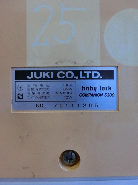 きA2S ミシン JUKI babylock COMPANION 5300 DBN ジューキ ベビーロック コンパニオン ジャンク ハンドクラフト 手工芸_画像10