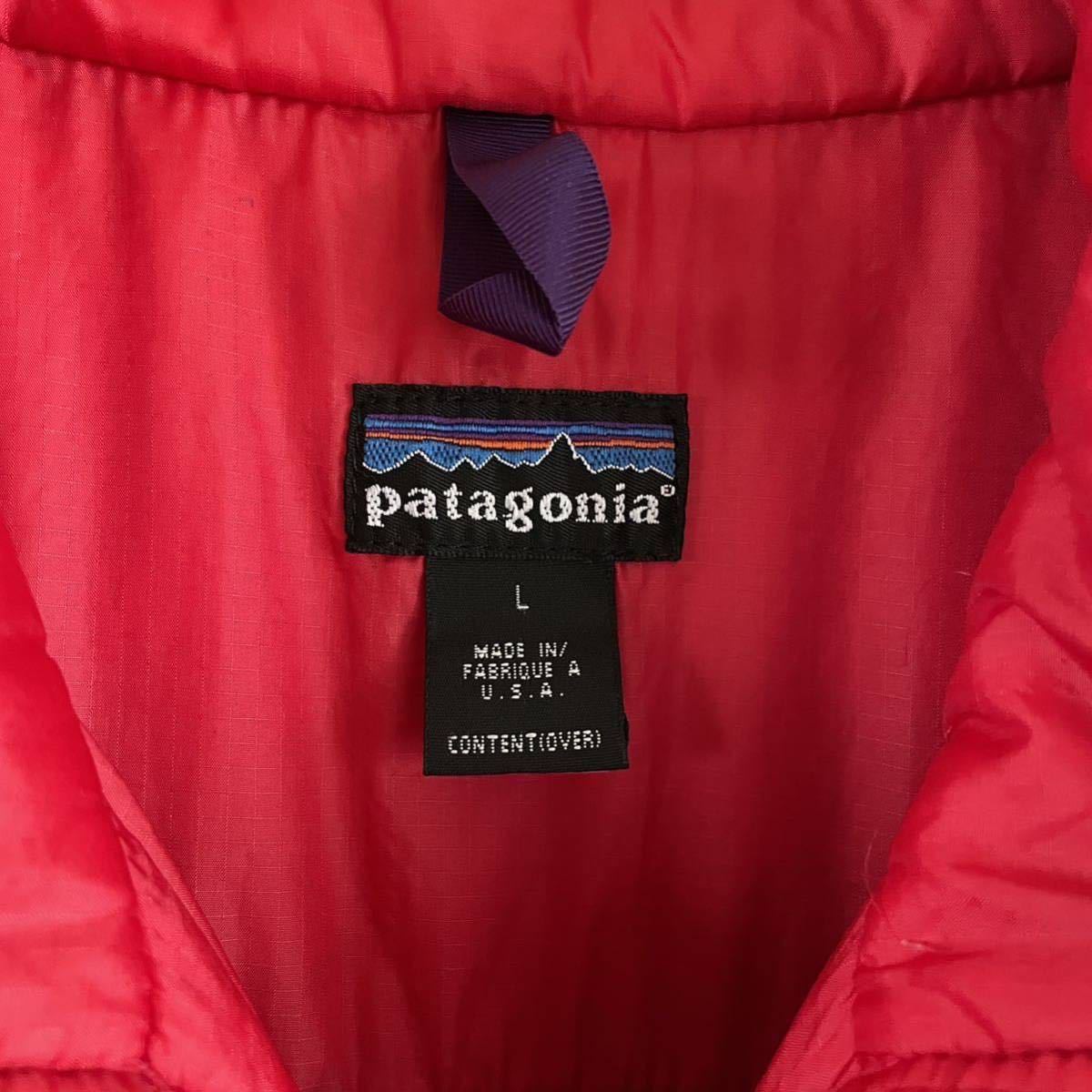 1円 スタート patagonia パタゴニア パフボール プルオーバー ベスト パープル 紫 90s L USA製 アメリカ製_画像4