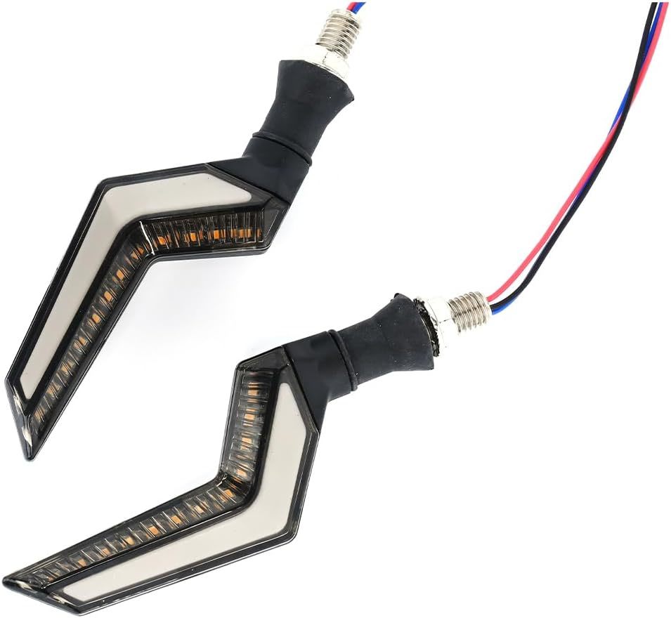 LED 流れる ウインカー ライト 左右 2個セット バイク 12V デイライト 付き シーケンシャル ウィンカー ポジション ランプ ホワイト KRB298_画像5