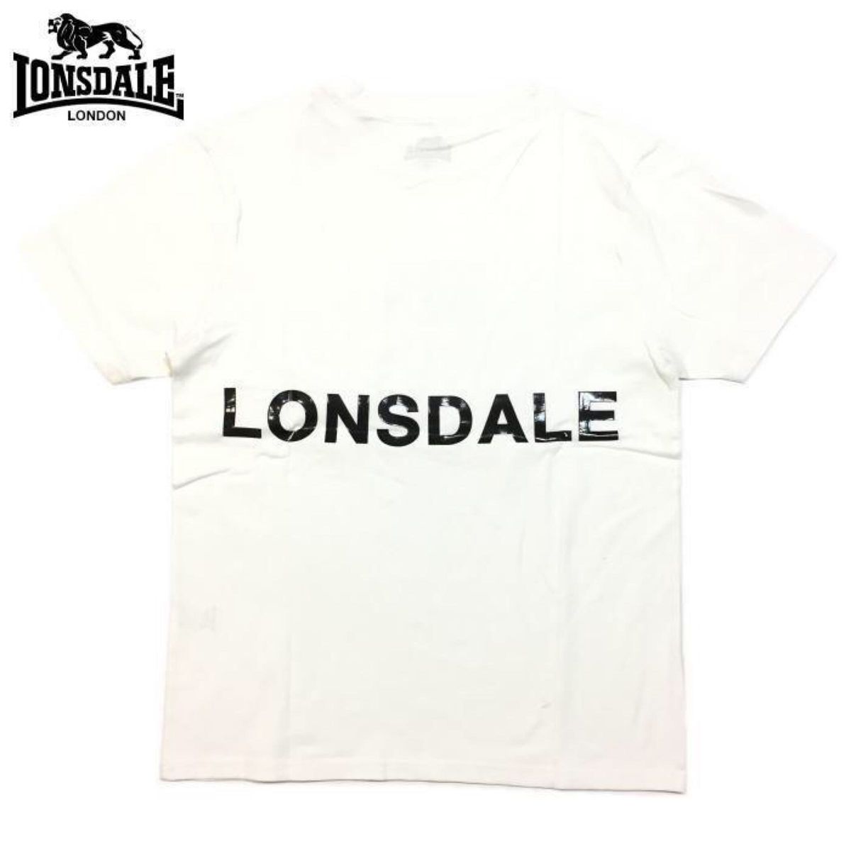 ラスト一枚★新品 正規 ＬＬ ロンズデール LONSDALE 刺繍ロゴ バックプリント Tシャツ 綿100% 半袖Tシャツ