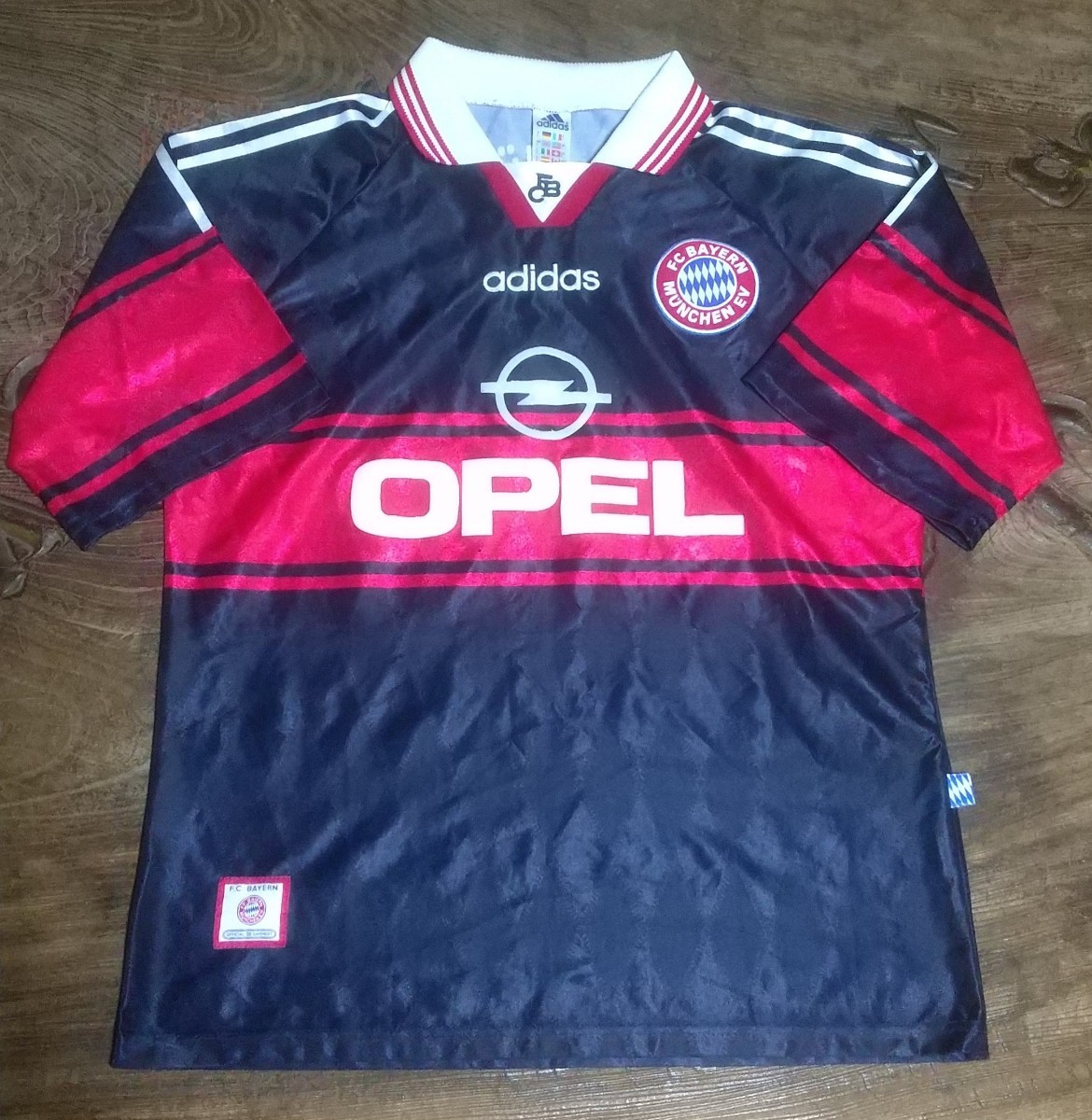 [値下げ交渉] 97-98-99 FCバイエルン OPEL adidas MADE IN ENGLAND 検)1997 1998 1999 FCB BAYERN MUNCHEN MATTHAUS オペル マテウス Y2Kの画像1