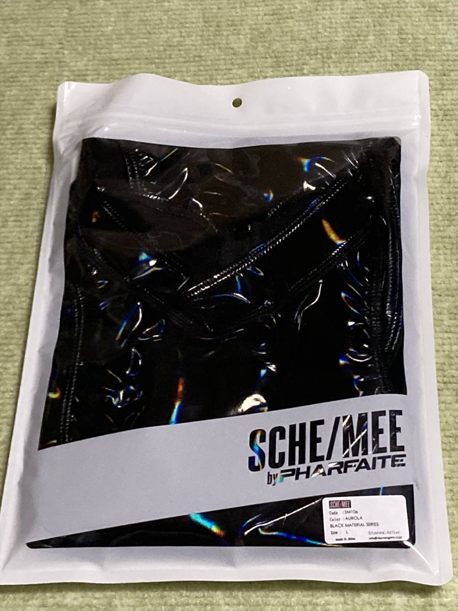 【新品】PHARFAITE パルフェット 【SCHE/MEE】ハイネックボディスーツ/ブラックマテリアルシリーズ　オーロラ　Lサイズ　SM106　競泳水着_画像2