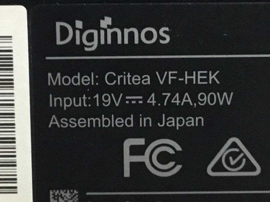 THIRDWAVE Critea VF-HEK Diginnos　Core i7 7500U 2.70GHz 4GB ■現状品_画像4
