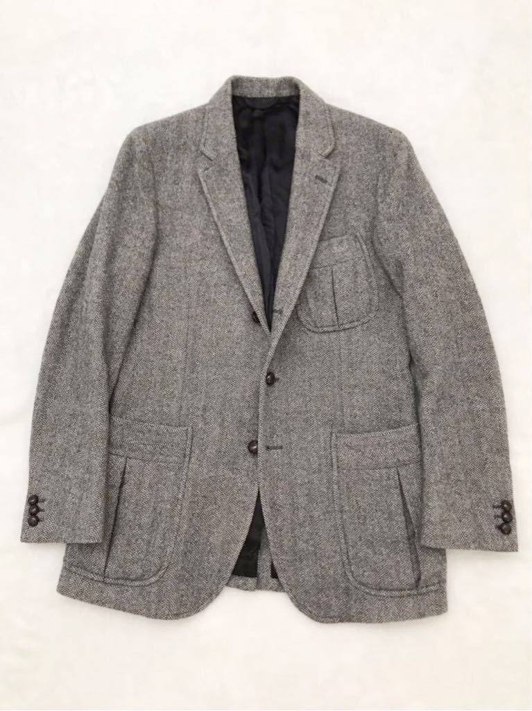 District autumn winter tweed jacket size48 dist lik tone p tweed blaser herringbone men's 