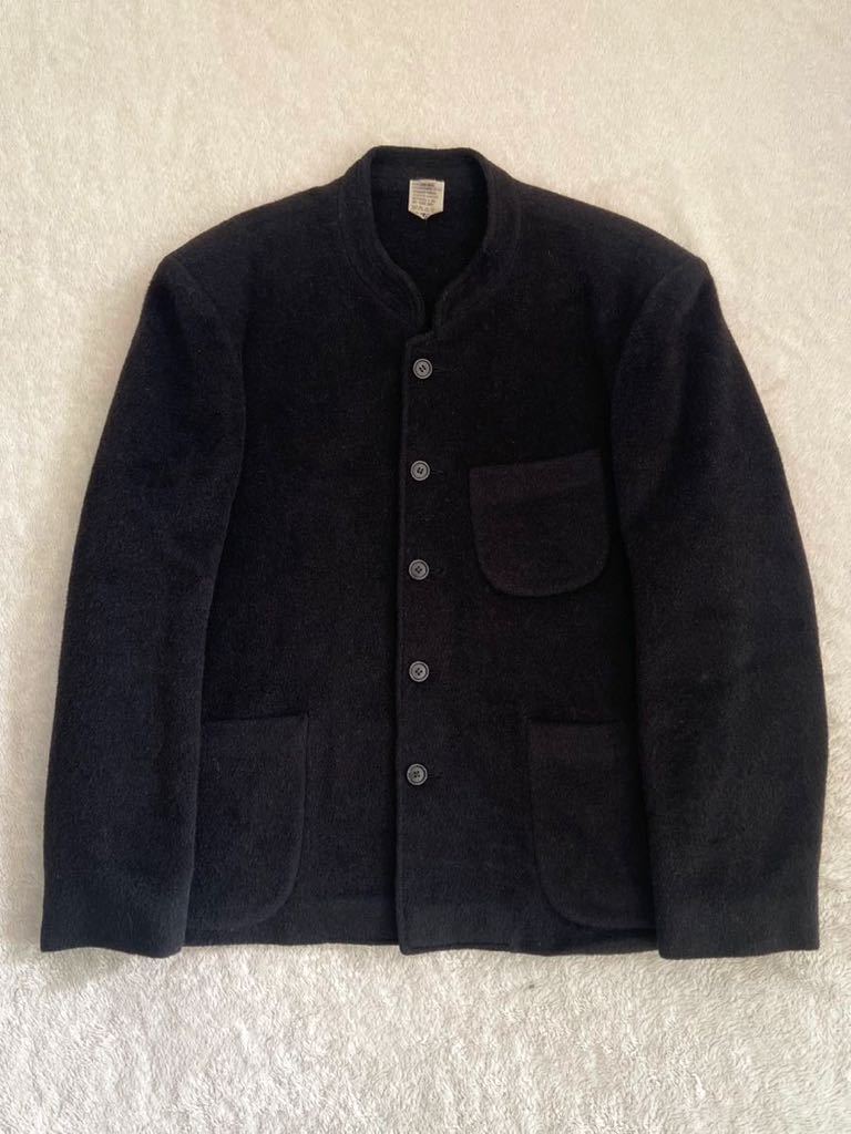 フランス製 agnis b homme size3 モヘア混 スタンドカラージャケット ブラック 黒 ブレザー アニエスベーオム メンズ 90年代 初期