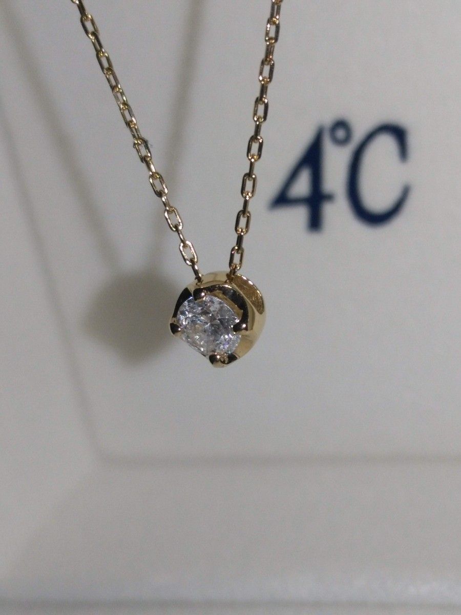 4℃ K18PG ピンクゴールド アクアマリン ダイヤモンド ネックレス Yahoo