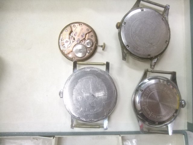 閉店買取り物未使用、中古60sスイス製腕時計エニカ手巻ムーブ他計4個ジャンク品　Y654_画像2