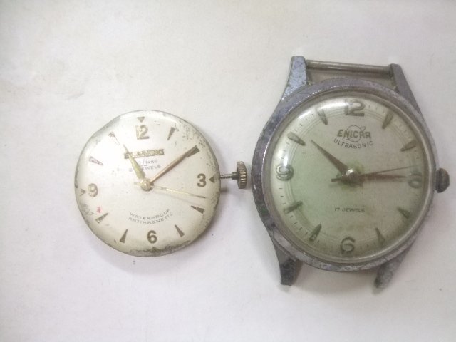 閉店買取り物未使用、中古60sスイス製腕時計エニカ手巻ムーブ他計4個ジャンク品　Y654_画像3