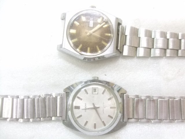 買取り物70sセイコートモニー手巻、自動巻き腕時計2本ジャンク品 Y656の画像1