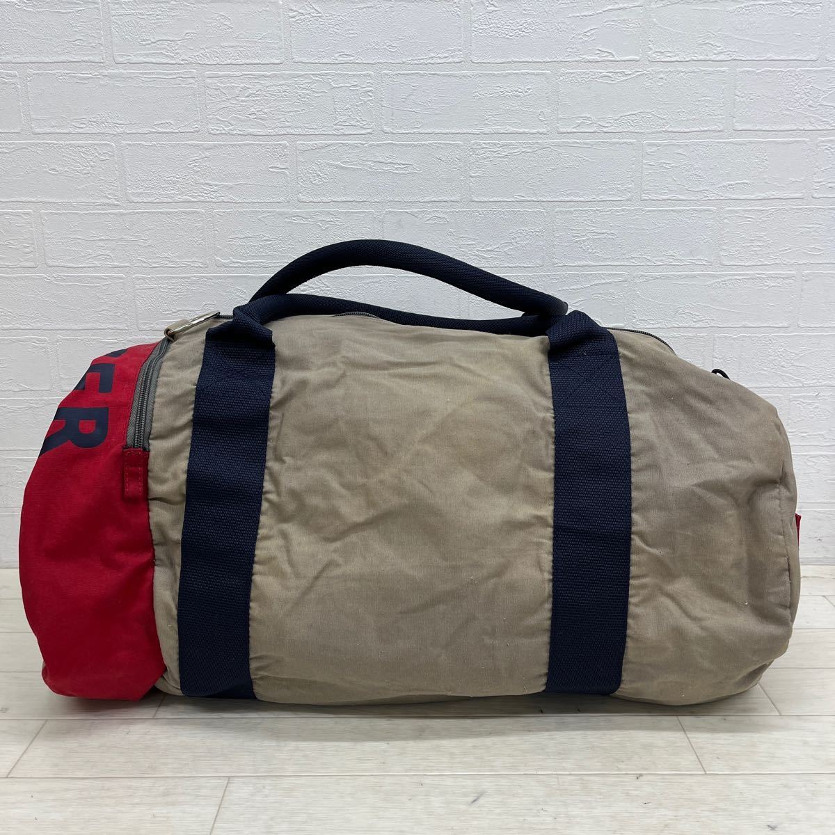 1229◎ TOMMY HILFIGER トミーヒルフィガー ボストン バッグ 鞄 ハンド ショルダー 2way カジュアル ビック ロゴ カジュアル メンズ_画像3