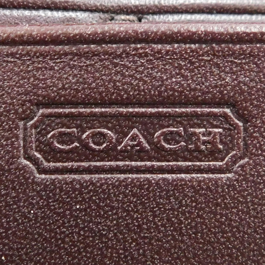 1円 ■極美品 シグネチャー×ヘリテージストライプ PVC×レザー ブラウン系 財布 COACH ■E.Bss.Gt-25_画像7