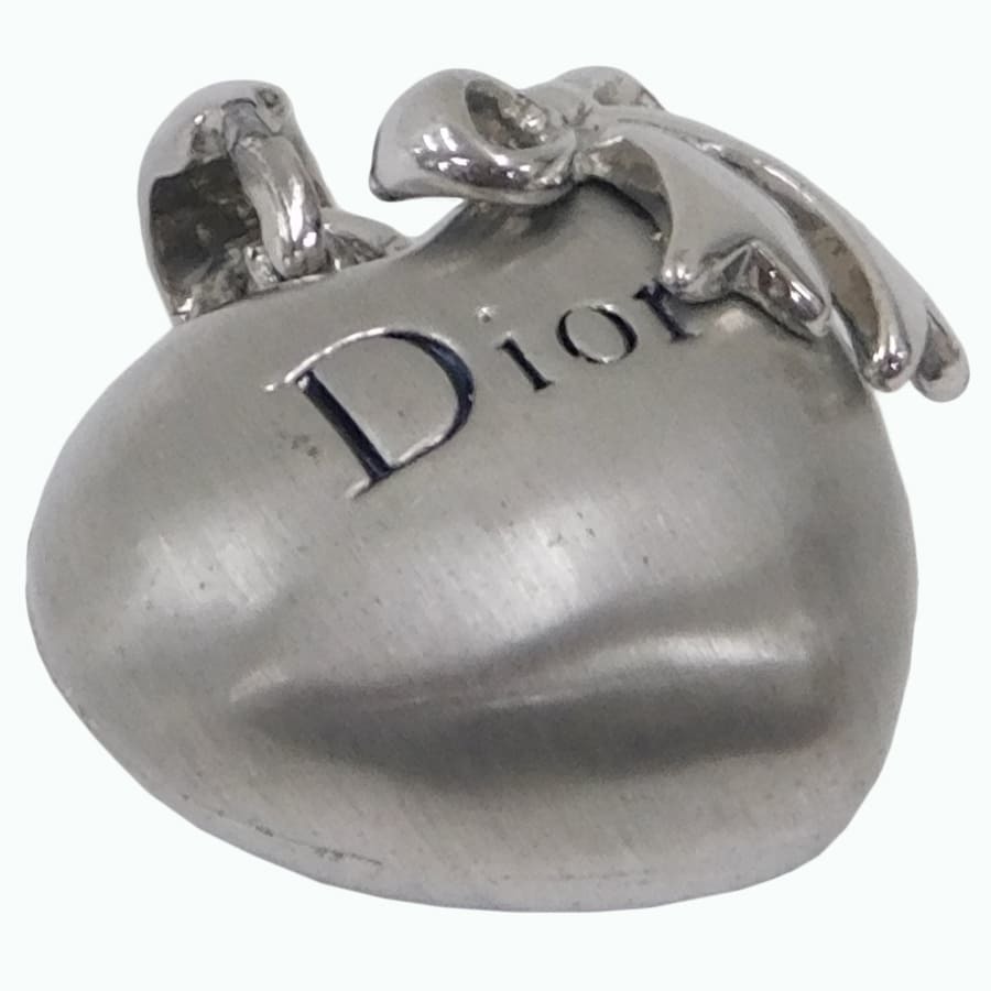 1円 ■ 極美品 クリスチャンディオール トップ シルバー系 ハートリボン Christian Dior ■E.Bssl.rS-23_画像1