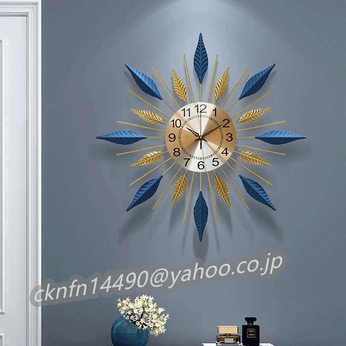 人気美品☆掛け時計 モダンでシンプルなリビング おしゃれな家庭用時計で寝室を飾るシンプル北欧の軽奢時計 家具 ブルー_画像2