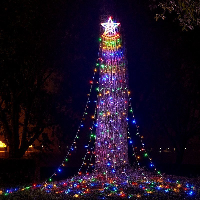 新入荷☆クリスマス用 LEDイルミ 星型 LEDライト 350球 飾り付け 8モード カーテンライト 屋内屋外兼用 つらら パーティー 新年祝日_画像2