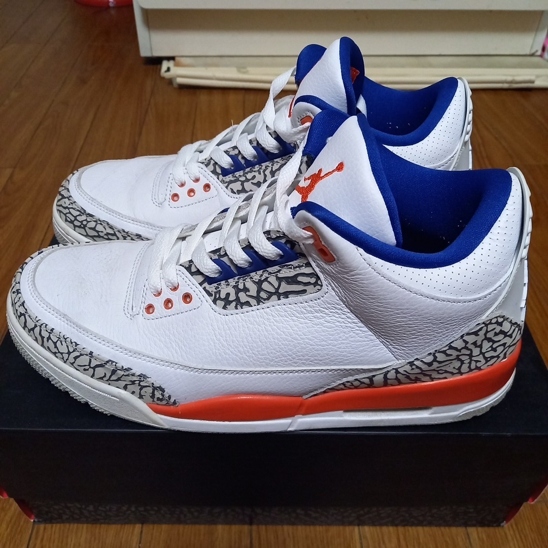 28cm NIKE AIR JORDAN 3 RETRO ナイキ エアジョーダン USED 箱付き ニューヨーク ニックス_画像2