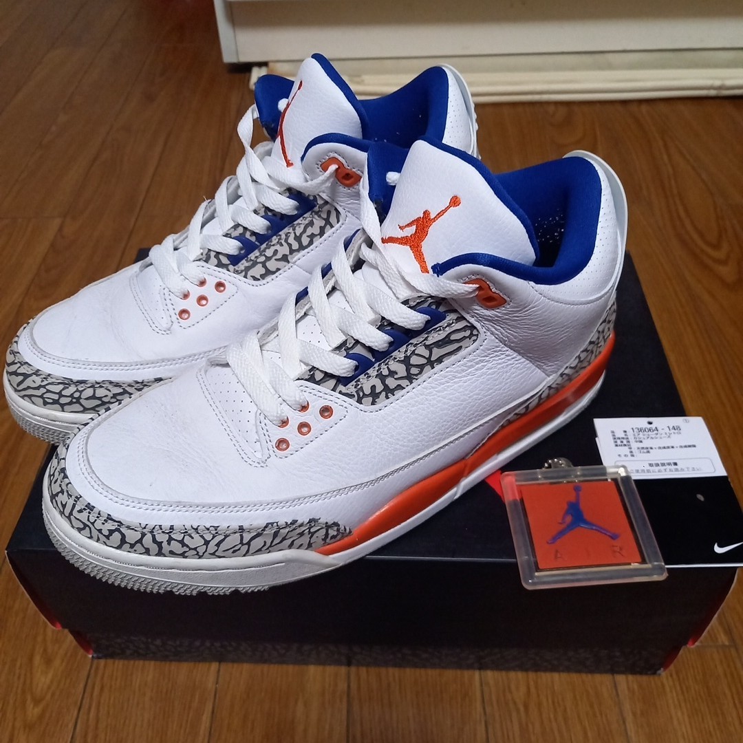 28cm NIKE AIR JORDAN 3 RETRO ナイキ エアジョーダン USED 箱付き ニューヨーク ニックス_画像1