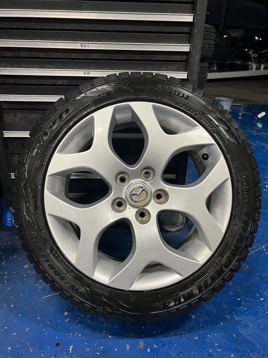 マツダ ビアンテ 純正ホイール 5穴 7J オフセット＋50 PCD114.3 スタッドレスタイヤ 215/50R17 91Q トーヨー 中古4本セット_画像4