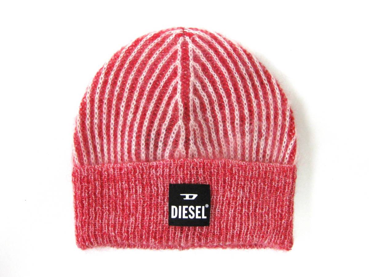  new goods direct import DIESEL diesel unisex mo hair . one Point Logo soft knit cap red K-EDRO Italy made 